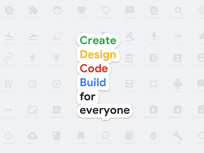 Create · Design · Code · Build sticker