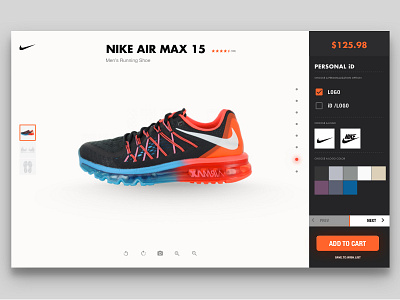 DailyUi #007 Settings 007 air max dailyui interface nike nike air setting shoe setting swosh ui ux website