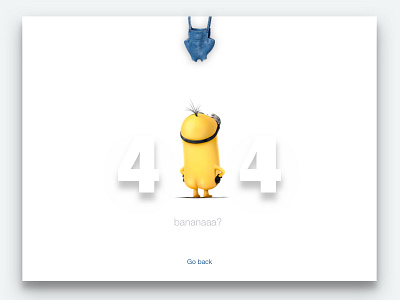 DailyUi #008 404 page 404 clean dailyui design interface minimal minions page ui ux