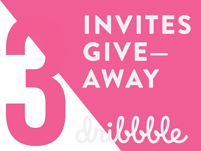 3 Dribbble invites dribbble giveaway invites pink