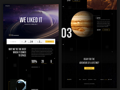 SPACED Homepage dark design fi homepage saturn sci space spaced spacedchallenge travel ui ux