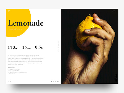 Recipes design home landing lemon recipe ui webdesign