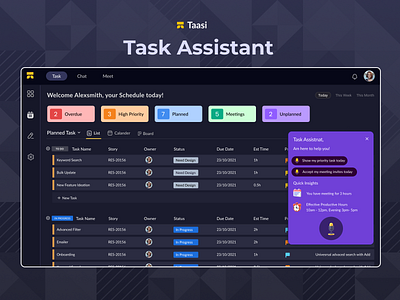 Tassi - Task Assistant product design task assistant task management