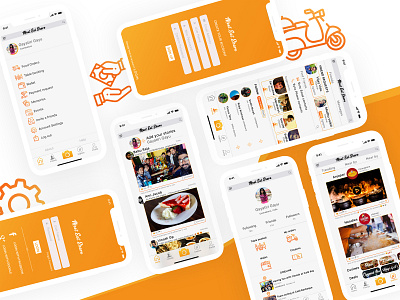 Meet Eat Share - Social Networking App For Food lovers app branding illustration ui ux