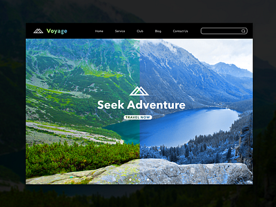 Voyage travel landing page design ui