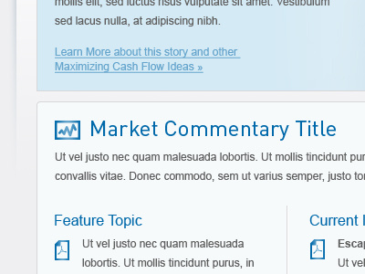 Feature Topic blue content header icon website