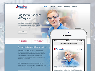 Electronics Manufacturer blue clean design interface responsive ui web web design