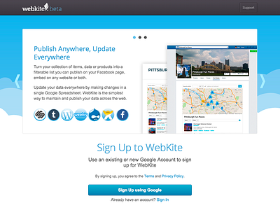 Webkite Sign In blue clouds google landing page log in login shadow sign in signin