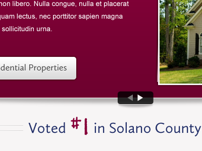 Voted #1 button maroon real estate residential shadow slideshow