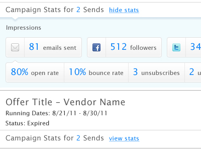 Campaign Stats blue data email info stats
