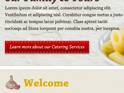 Mangia buttons food restaurant website