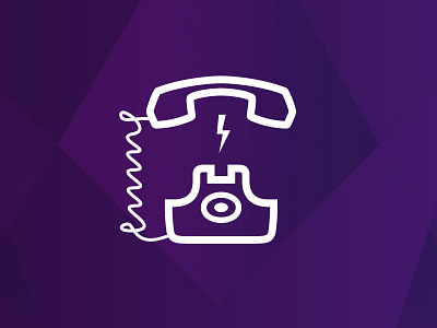 Power Dialer gradient icon lightning phone purple vector