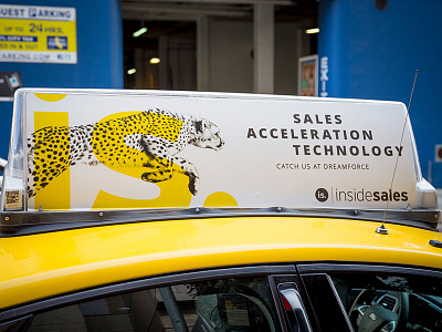 2014 Dreamforce Campaign (cont.) cheetah dreamforce outdoor advertising overlay photography taxi yellow