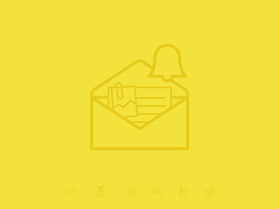 Engagement Tracking alerts attachment email icons line art