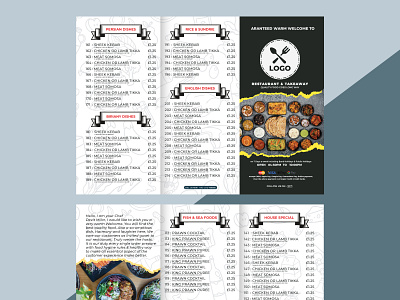 Trifold Restaurant Menu creative design graphic design menu restaurantmenu trifoldmenu