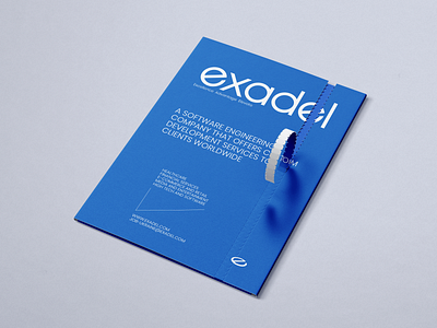Exadel paper folder blue branding clean corporate flat graphic design logo minimal office product typography