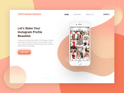 Landing Page for Instagram Design branding design graphic design interface site ui ux ux ui web web design website