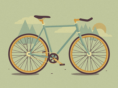 Riding for the Feeling artwork bike fixed halftones illustration illustrator poster ride riding screenprint stripes vector