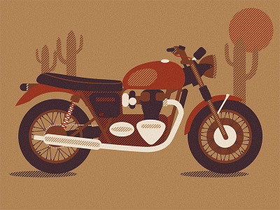 Triumph Boneville bike boneville halftones illustration illustrator printscreen ride rider riding riding for the feeling vector