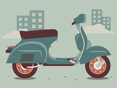 Vespa! bike halftones illustration illustrator piaggio printscreen ride rider riding riding for the feeling vector vespa