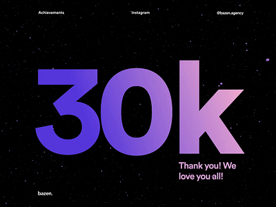 Celebration Animation for 30k Followers abstract achievements animated animated background animation animation 2d animation 3d animation after effects animation art animation design celebration cosmos design flying background instagram post purple