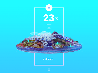 Ui concept for climat and destination app 3d artdirection blue design digital fiction interaction interface ui ux weather