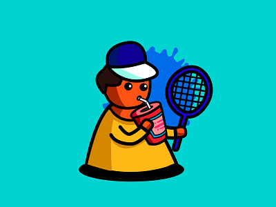 Tennis Boy design flat illustration