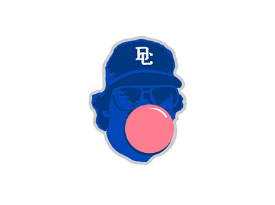 BC Blue Bubble Gum baseball design enotsdesign illustration logo retro sports vector vintage