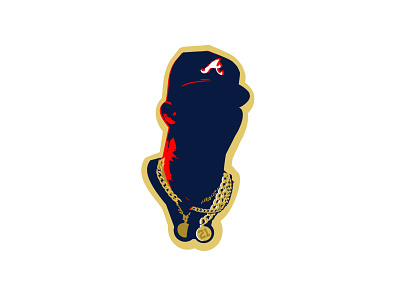 Cause He wore em first baseball bling chains design enotsdesign icon illustration logo player sports