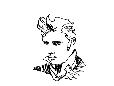 Line King blackandwhite drawing elvis illustration line linework pen theking