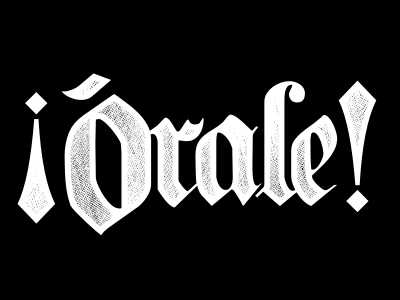 Orale blackandwhite lettering orale righton typography