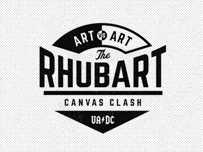 RHUBART arted artvsart badge canvasclash halftone logo rhubarb