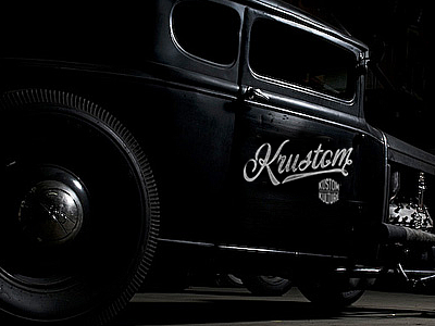 Krustom Script Door hot rods krustom kustom kulture script vintage