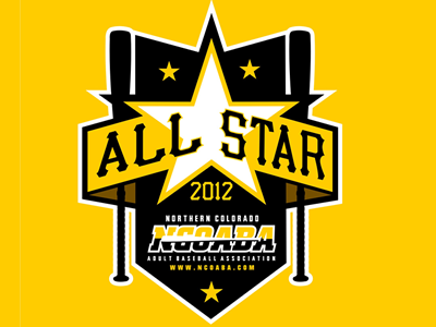 NCOABA All Star badge baseball logo shirts