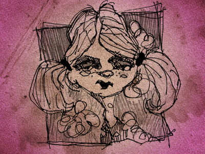 Sketch Pigtails doodle girl pigtails sketch