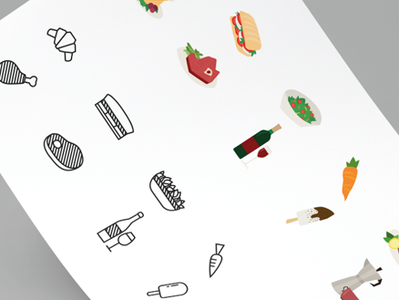 Food Pictograms - Catering Services (fictional) catering design flat food food and beverage food art food icon food icons icon illustration