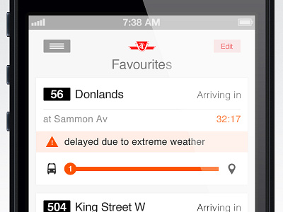 Quick & Dirty idea for bus arrivals app app iphone toronto ttc ui