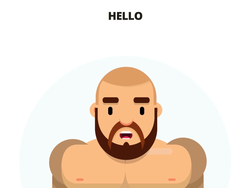 Hello Dribbble! animation character first first shot hello hello dribbble mograph motion design motion graphics thank you