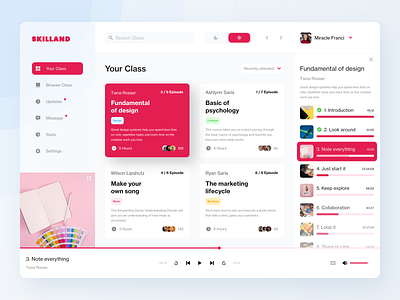 Skilland - Online Course Dashboard clean course dashboad design education purple ui ux