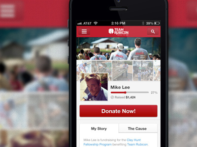 Mobile Individual Fundraising Pages