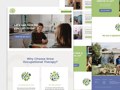 Grow Occupational Therapy 🌳 branding landing page ui logo ui web website website design websitedesign