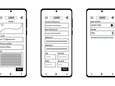 Mobile Apps wireframe 3