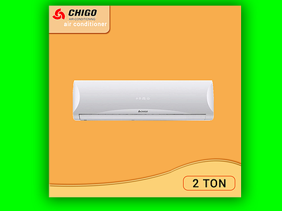 Chigo Air Conditioner Banner Design 11 ac repair in kolkata ac service center in delhi animation banner ads branding design fashion fb cover icon illustration logo nighty page cover photo thames typography ui ux vector web website