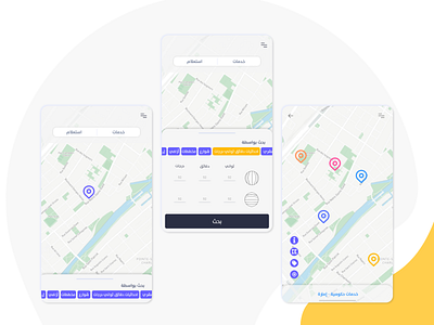 Mobile map app accessibility android design draw flat illustration information ios map maps menu search type ui ui design uiux ux