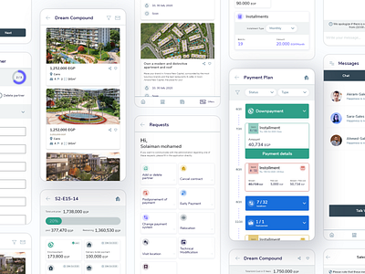 Real estate mobile app accessibility android apartment app design booking card chat crm design flat house installment location payment realestate rent request sales ui ux