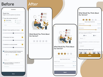 Redesign Rating app | Daily UI android app design dailyui dailyuichallenge design evaluation illustration ios rate redesign research service ui user experience user interface design ux uxdesign uxresearch visual design