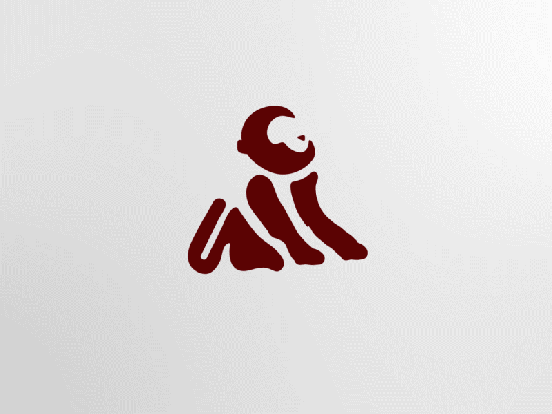 Red Monkey - Logo animal logo brand brand and identity design logo logo animation logodesign monkey monkey logo redlogo