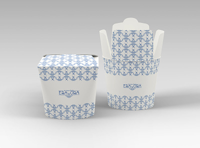 Take away box for fish design logo packaging pattern