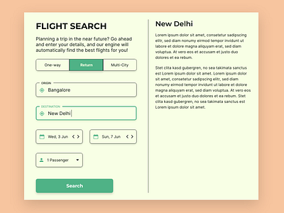 Daily UI 68 - Flight Search