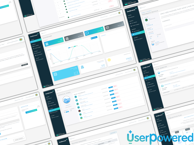 UserPowered UI widget feedback website account dashboard uxui ux uidesign ui